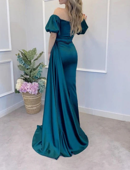 Peacock Off-the-Shoulder Mermaid Prom Dress with Split